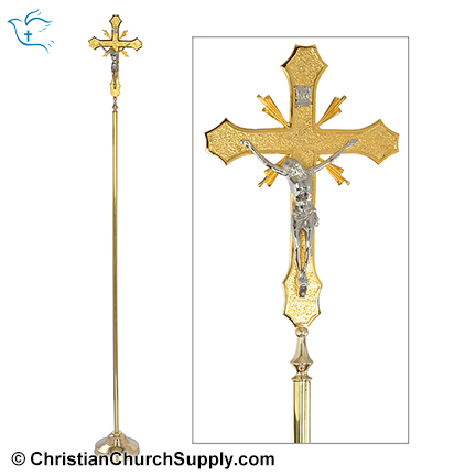 Beautiful Polished Brass Processional Cross