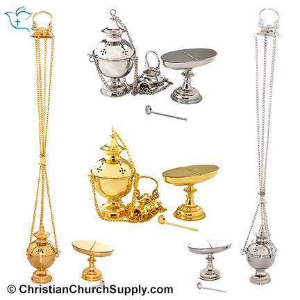 Brass Censor Boat and Spoon set