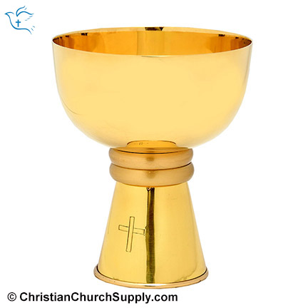 Catholic Chalice with Hand Carved Cross