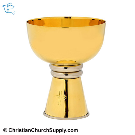 Catholic Chalice with Hand Carved Cross