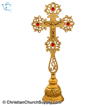 Standing Cross with Stone