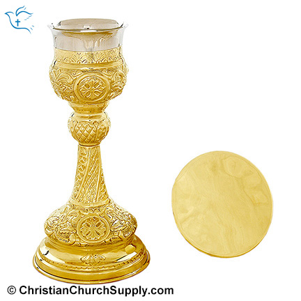 Vine Embossed Chalice and Paten Set